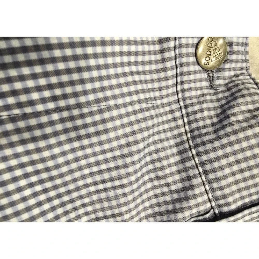 Adidas Mens Blue Gingham Check Golf Shorts Size 40‎ Stretch Performance Active